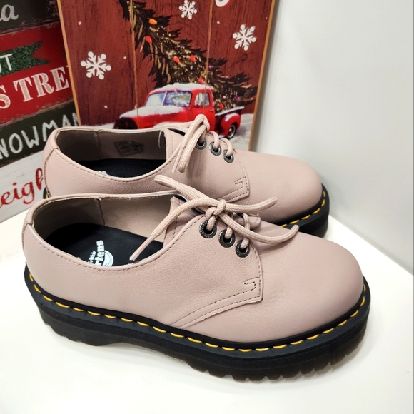 🥰NWOT Dr Martens 1461 Quad II Pisa Vintage Platform Lace Up, Taupe Leather, 7 - Picture 8 of 16